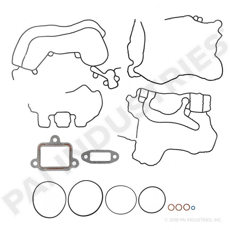 Juego de juntas para cubierta frontal International DT466E y DT530E PAI 431263, referencia Navistar 1824984C92, sin retén delantero del cigüeñal